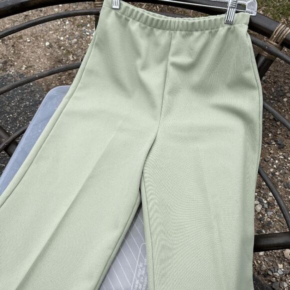 Vintage Jantzen Ribbed Knit Mint Green Wide Leg Pants, Fits M/L - Picture 5 of 6